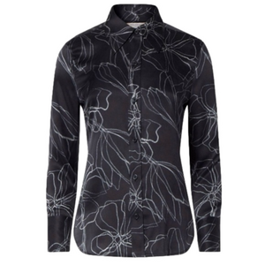 NEW Equipment Leona Silk Satin Shirt – True Black & Nature White – Size M